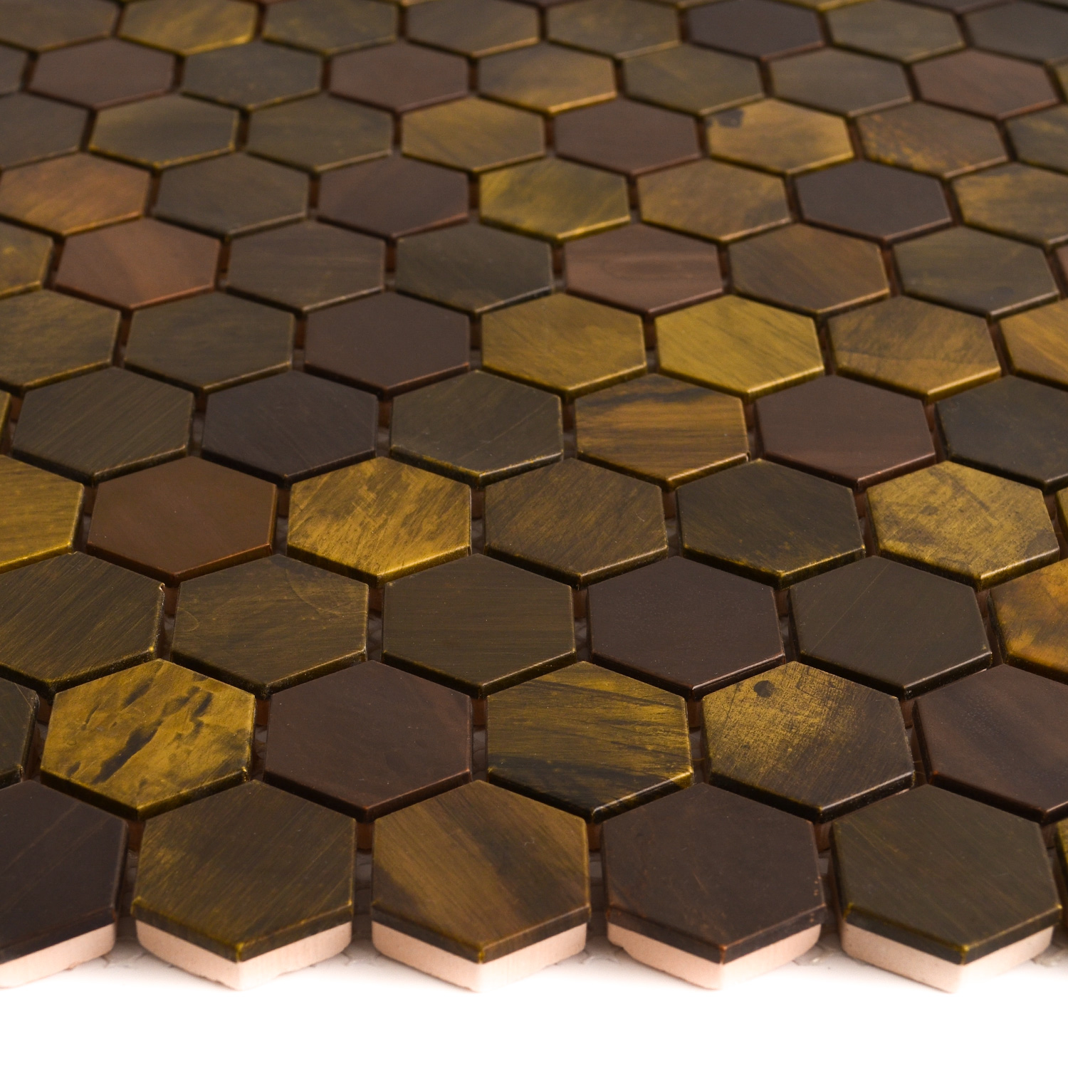 Hexagon Mosaik Mosaikfliesen Kupfer 23 Mali Matte-BEN10216.3