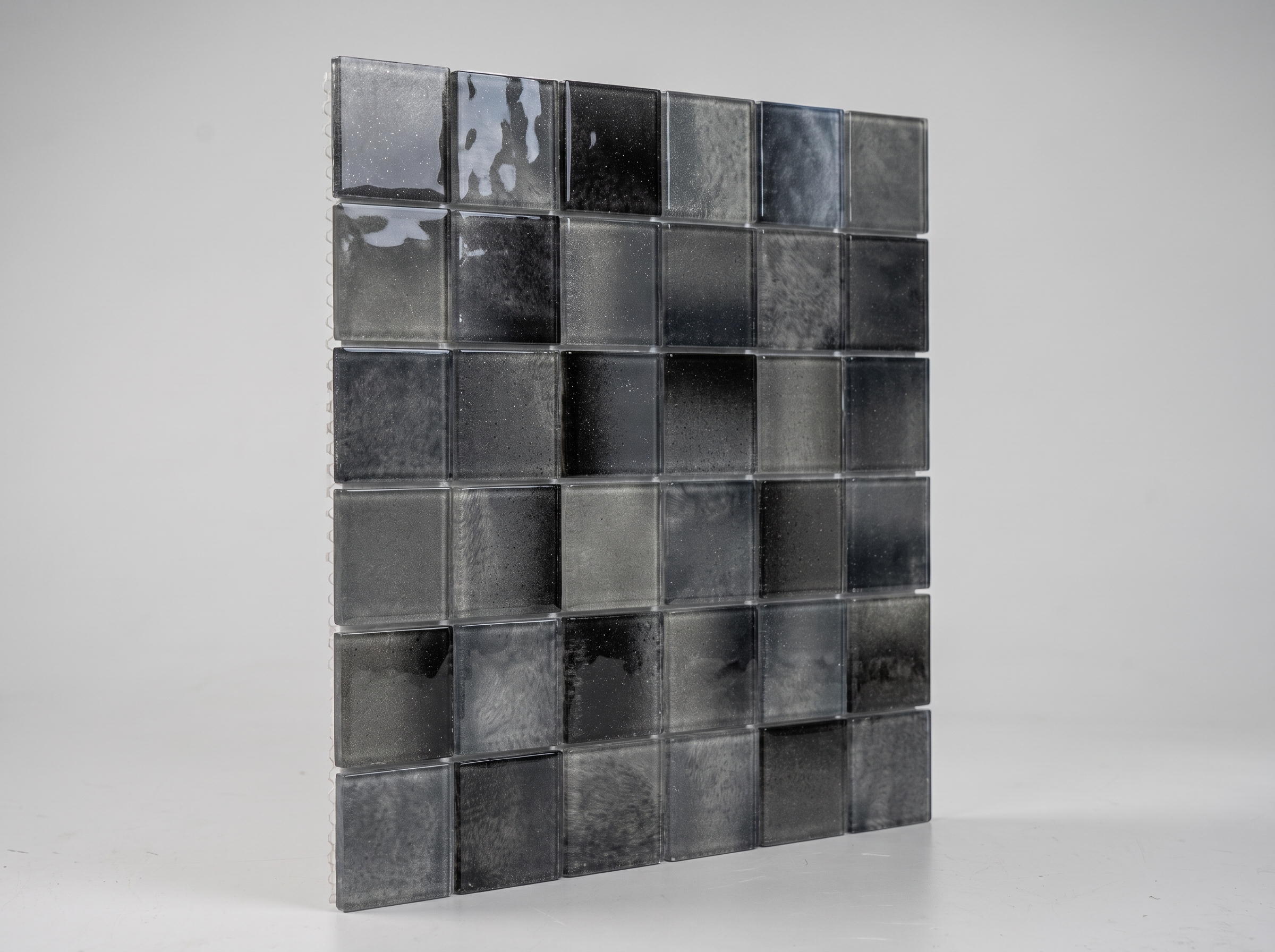Glasmosaik Mosaikfliese Nizza 48×48 mm  Schwarz