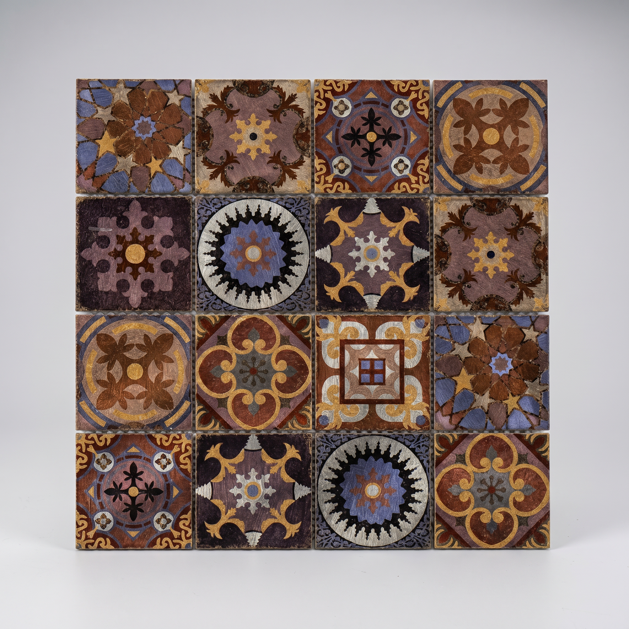 Aluminum Mosaikfliesen Retro Mosaik Paris 48x48x8mm Quadrat Braun