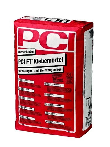Zaprawa klejąca do płytek PCI FT w kolorze szarym do okładzin ceramicznych i kamionkowych