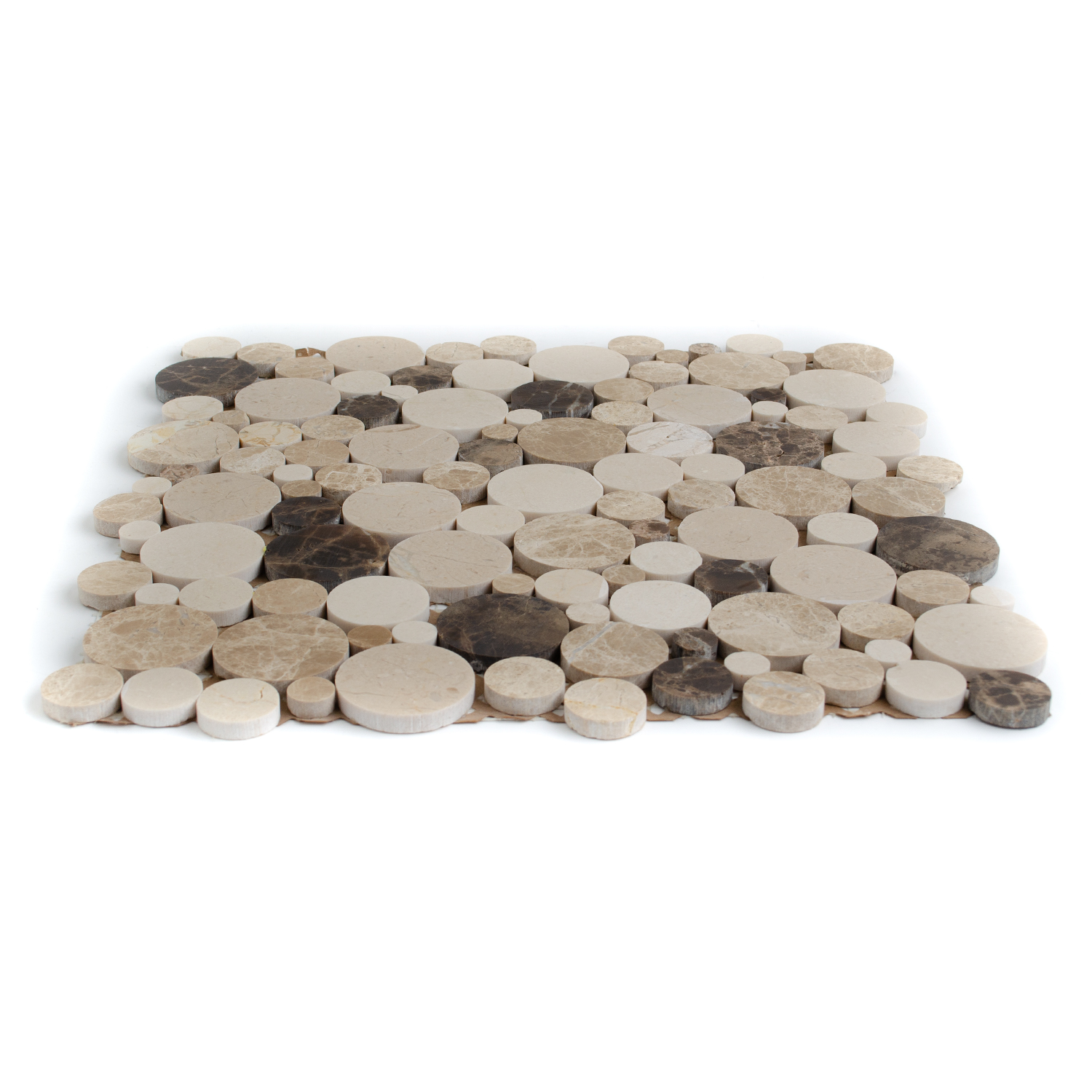 Natursteinmosaik Marmormosiak Mosaik Rund Beige Naola-BEN10277