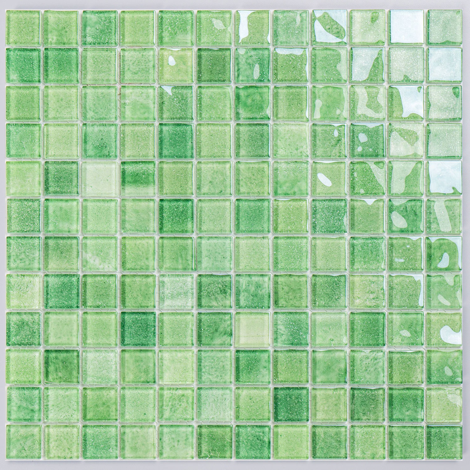 Mozaika szklana, płytka mozaikowa „Nizza”, 23×23×4 mm, zielona