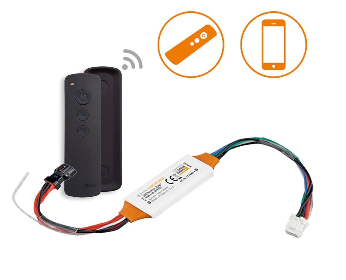 Schlüter-KERDI-BOARD A z technologią LIPROTEC LED z Bluetooth i sterowaniem za pomocą aplikacji