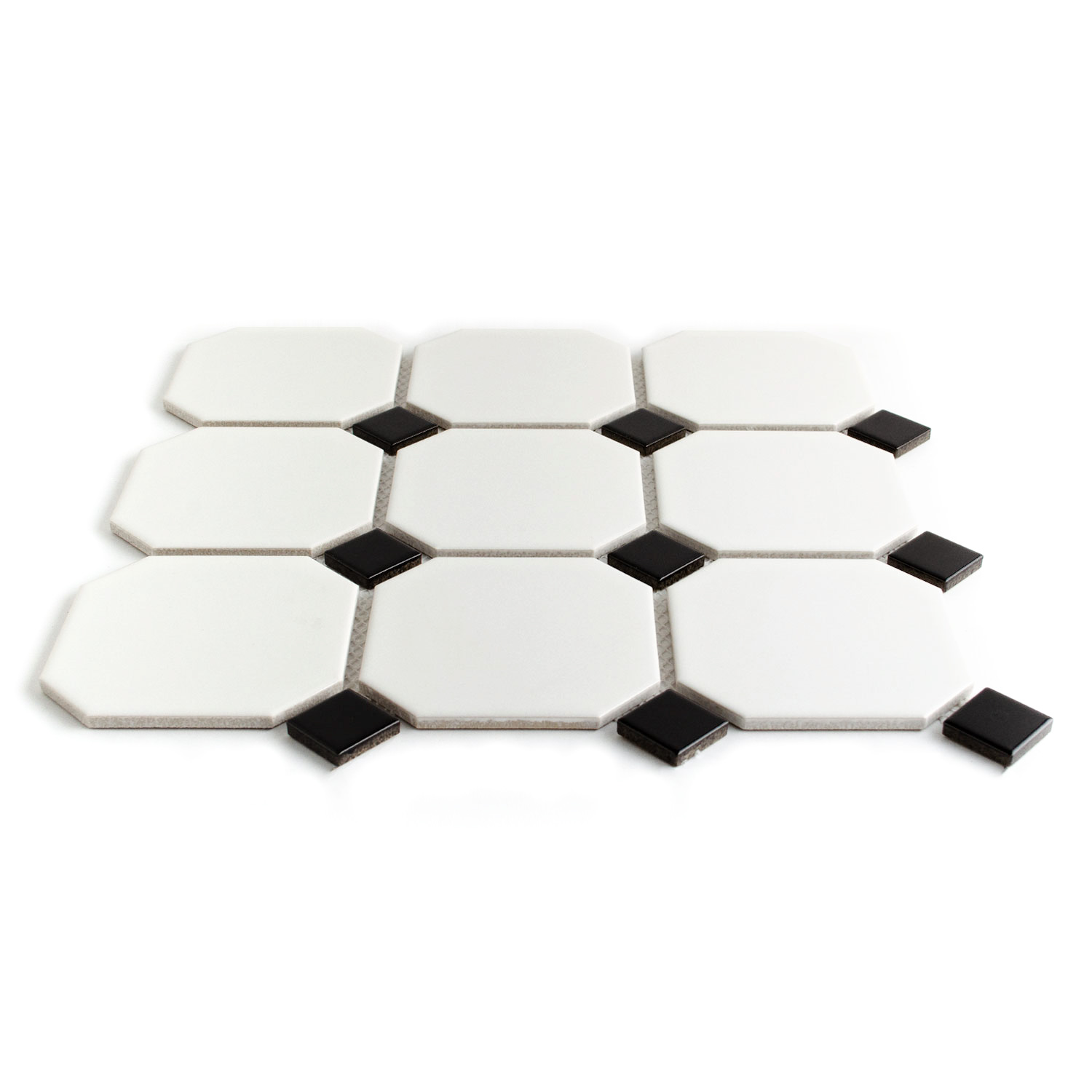 Keramikmosaik Hexagonmosaik Weiss Schwarz Karina Paket-BEN10236.4