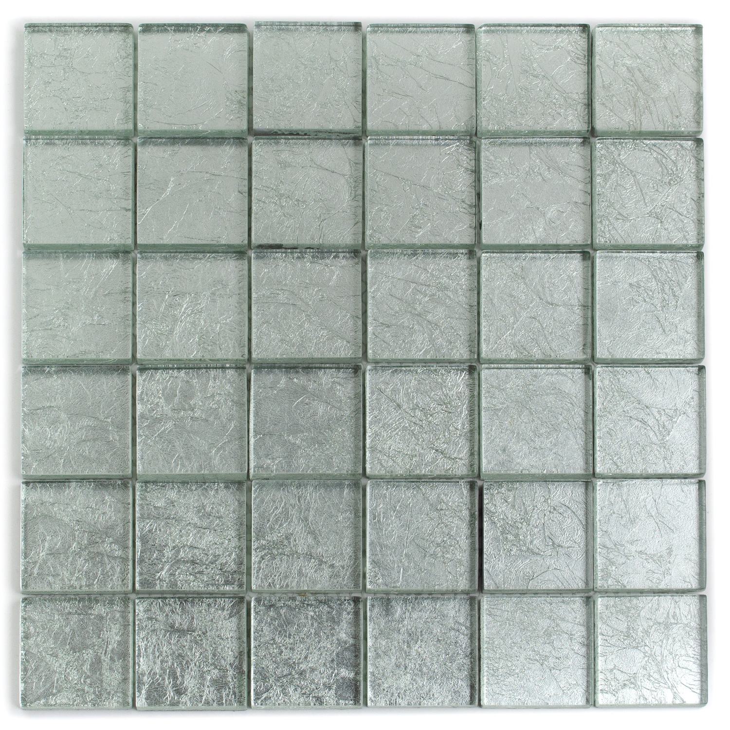 Mozaika szklana Silver Metal Look Aaliyah 48x48mm Mat