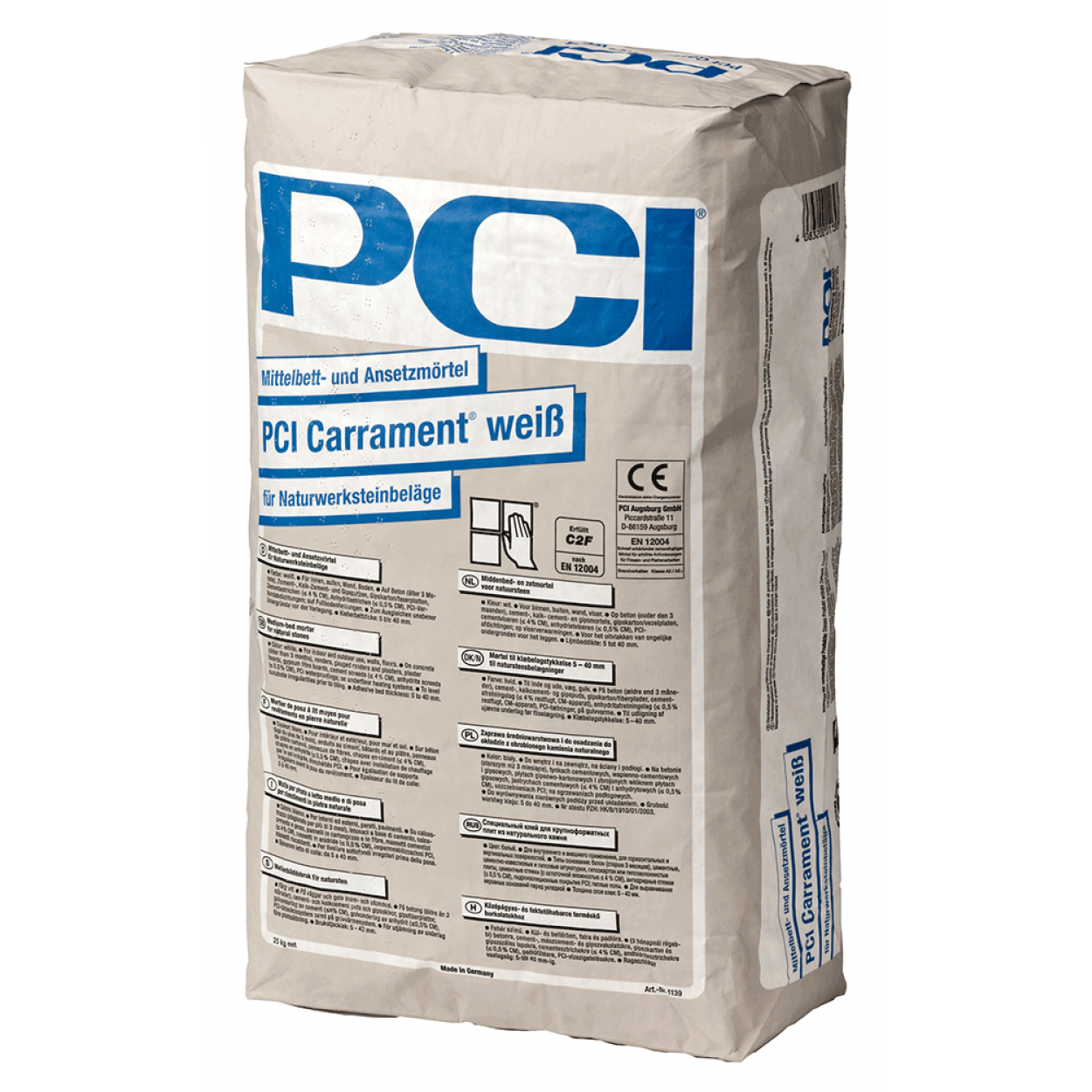PCI Klej do płytek Carrament biały do okładzin z kamienia naturalnego i gresu porcelanowego 25 kg