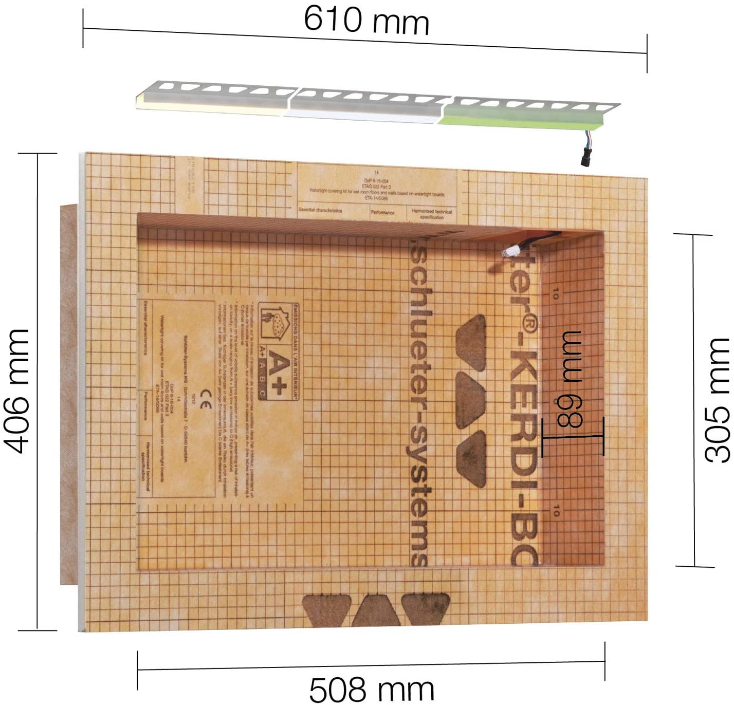 Schlüter-KERDI-BOARD A mit LIPROTEC-Technik LED mit Bluetooth und App Steuerung-BEN10113.18