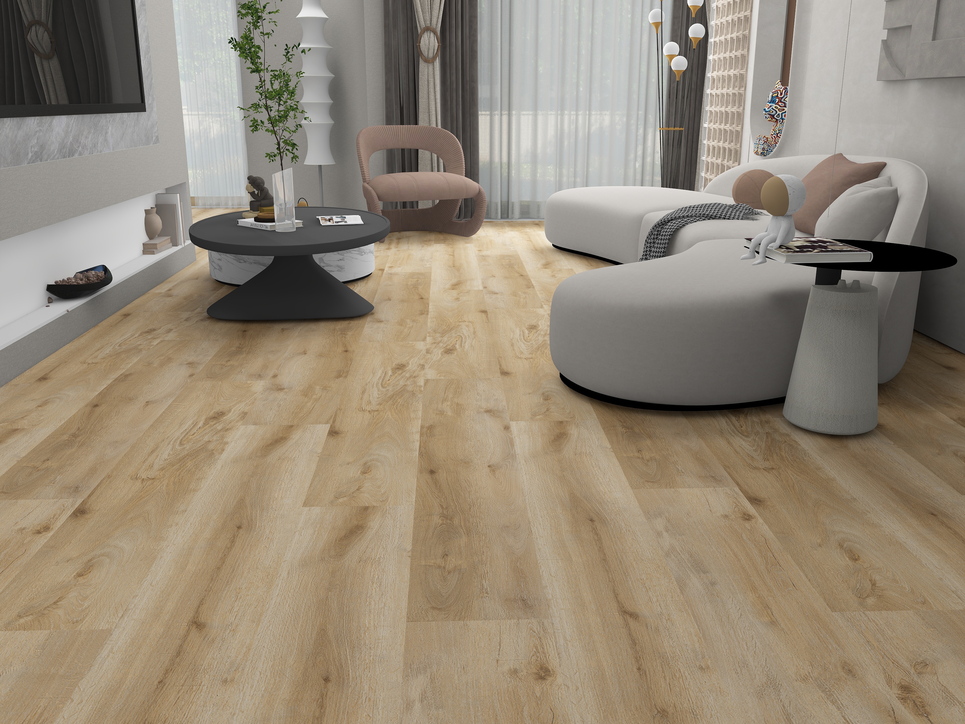 Podłogi laminowane o wyglądzie drewna, system zatrzaskowy z żywicy melaminowej Falun