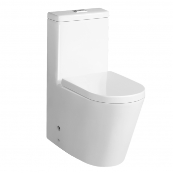 Spülrandlose Tiefspül-​Stand-WC-Kombination mit Nano Beschichtung