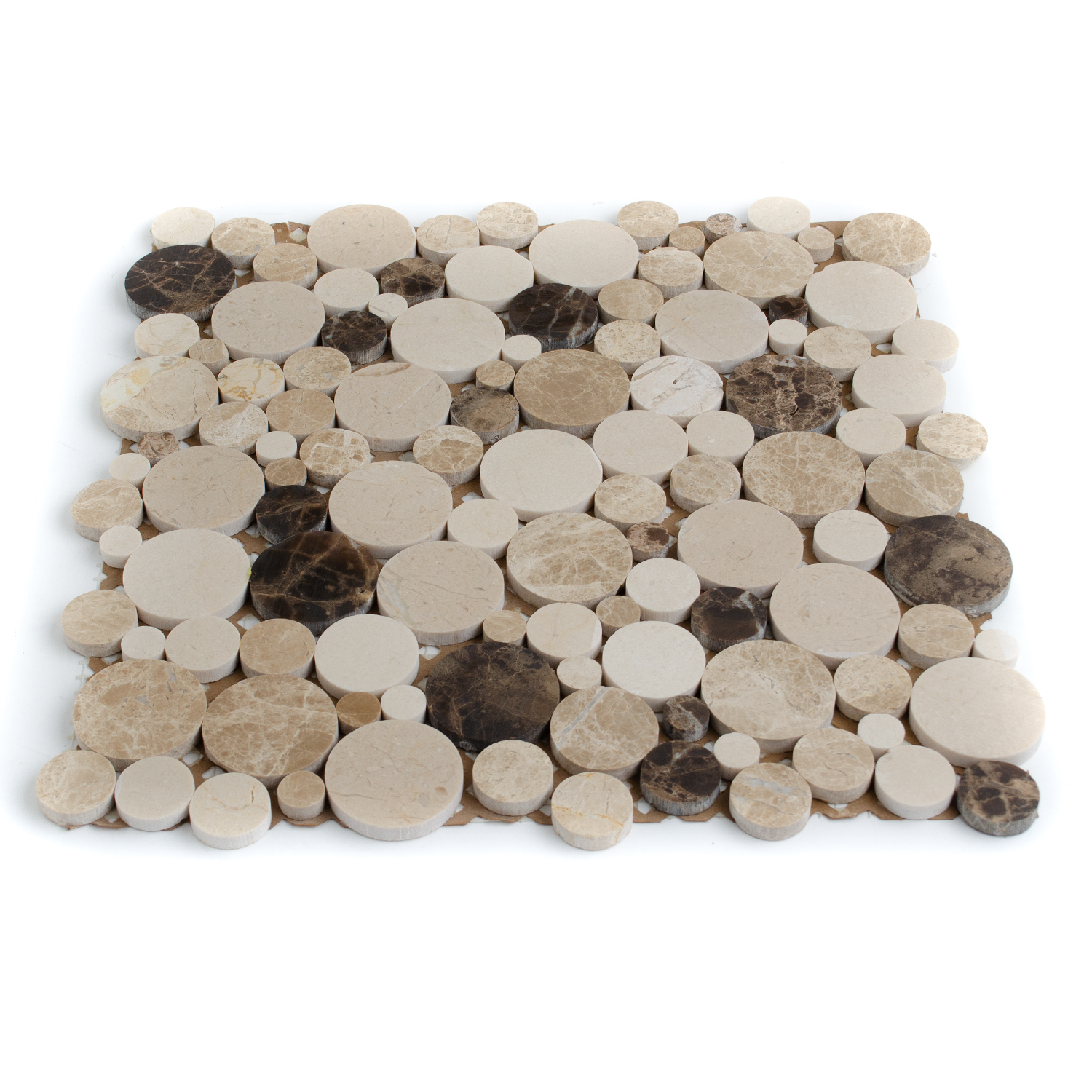 Natursteinmosaik Marmormosiak Mosaik Rund Beige Naola-BEN10277